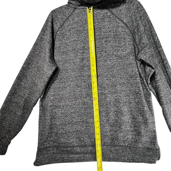 01.Algo Performance Gray Heather Hoodie Pullover Sweatshirt Zip Pocket Med - Picture 9 of 12